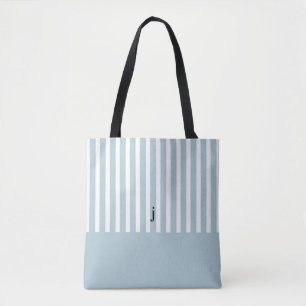 BLUE STRIPED PERSONALIZED tote Bag
