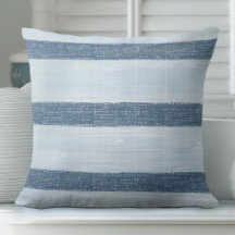 Blue Striped Pillow - Awning Stripes