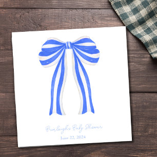 Blue Striped Ribbon Coquette Personalized Napkin