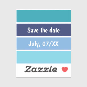 Blue Striped Save The Date