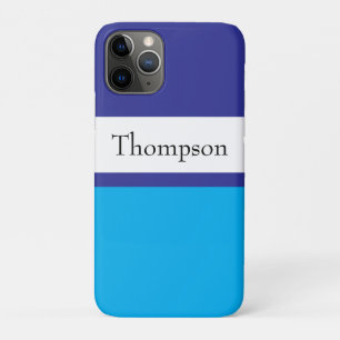 Blue Striped Surname Name Custom iPhone 11 Pro Case