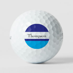 Blue Striped Surname Name Custom Golf Balls