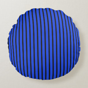 Blue Striped texture Round Pillow