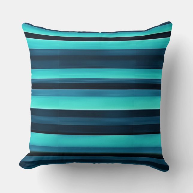 Blue striped texture throw pillow (Front)