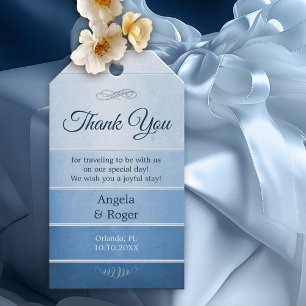 Blue Striped Tonne sur Tonne  Wedding Favour Thank Gift Tags