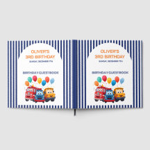 Blue Striped Truck Birthday Theme