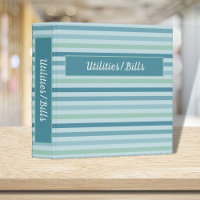 Blue Striped Utilities and Bills Organizer Binder