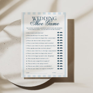 Blue Striped Wedding Show Game Card