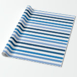 Blue Striped White Wrapping Paper<br><div class="desc">Colourful blue and white stripes.</div>
