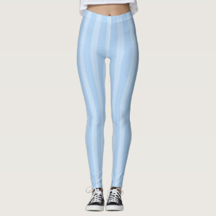 Blue Stripes 80s Exercise Halloween Costume Chic Leggings