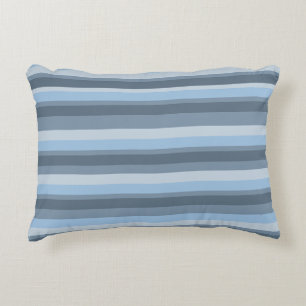 Blue stripes accent pillow