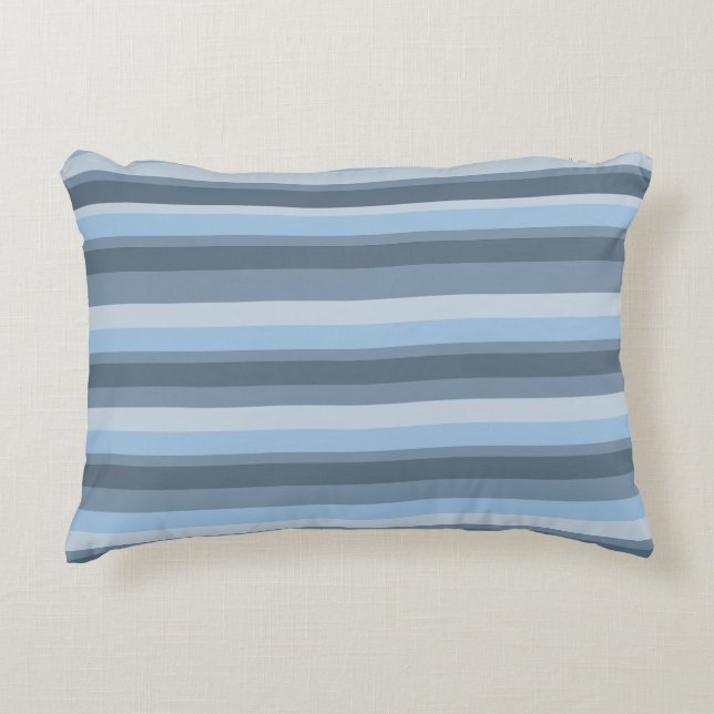 Blue stripes accent pillow (Front)