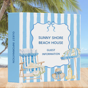 Blue Stripes Amalfi Beach House Guest Information Binder