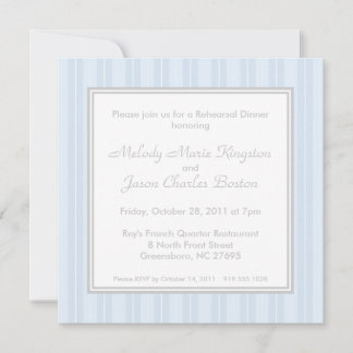 Blue Stripes and Simplicity Square Invitations