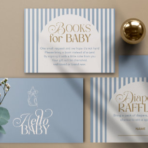 Blue Stripes Arch Vintage Boy Books for baby Enclosure Card