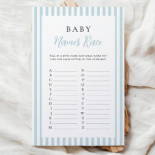 Blue Stripes Baby Shower Baby Name Race