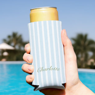 Blue Stripes Bachelorette Party  Seltzer Can Cooler