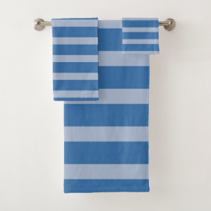 Blue stripes bath towel set