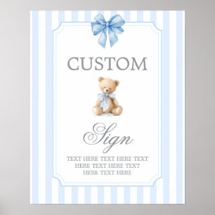 Blue Stripes Bear Customized sign