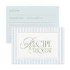 Blue Stripes Bridal Shower Enclosure Card
