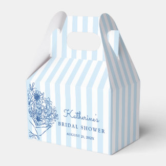 Blue Stripes Bridal Shower Favor Box