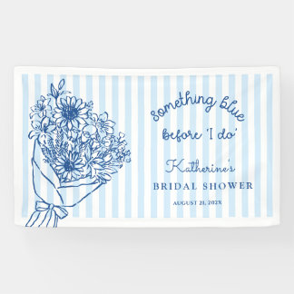 Blue Stripes Bridal Shower Welcome Banner
