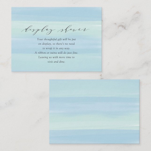 Blue Stripes Display Shower Enclosure Card (Front/Back)