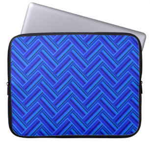Blue stripes double weave pattern laptop sleeve