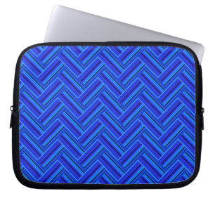 Blue stripes double weave pattern laptop sleeve