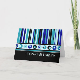 Blue Stripes Employee Anniversary Card