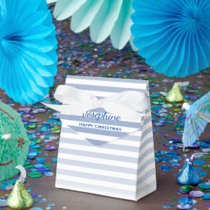 Blue Stripes  Favor Box
