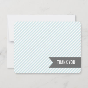 Blue Stripes Flat Thank You Notes
