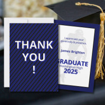 Blue Stripes Football Theme Graduation 
