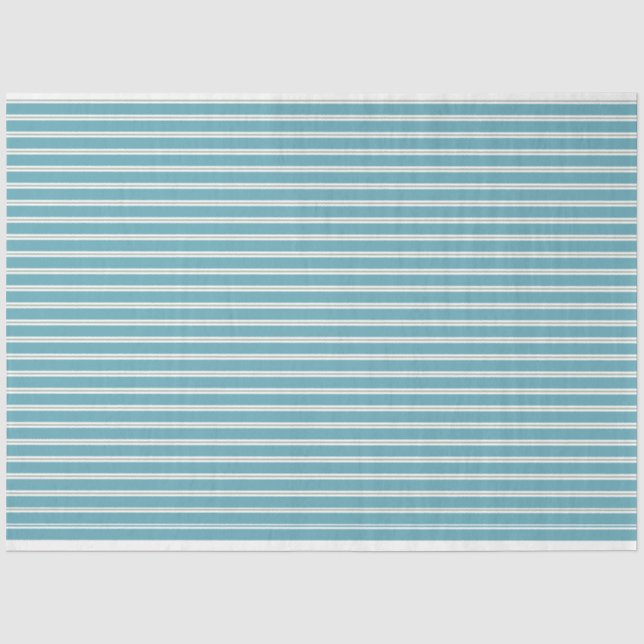 Blue Stripes Gift Wrap Tissue Paper (Front)