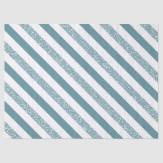Blue Stripes Glitter Tissue Paper
