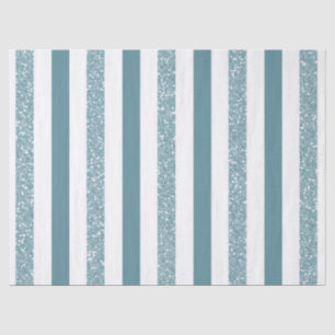 Blue Stripes Glitter Tissue Paper