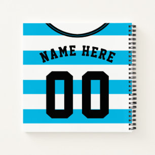 Blue Stripes Jersey Template Notebook Soccer Footy