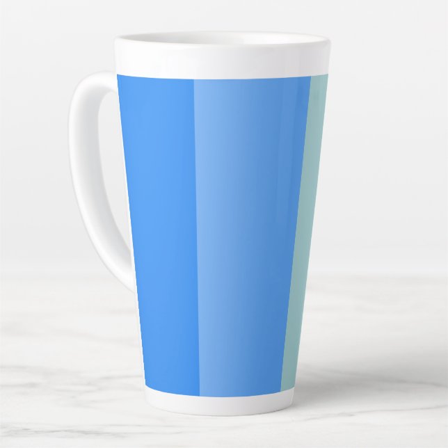 Blue Stripes Latte Mug (Left Angle)
