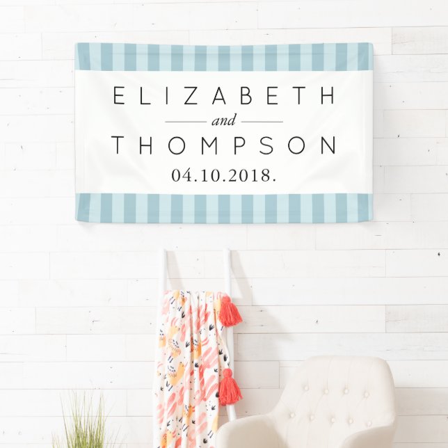 Blue Stripes, Lines, Striped Pattern, Wedding Banner (Insitu)