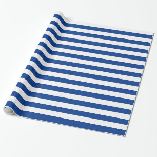 Blue Stripes on custom Colour Wrapping Paper