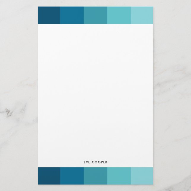 Blue stripes palette stationery (Front)