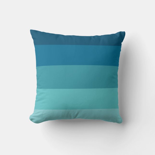 Blue stripes palette throw pillow (Front)