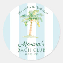 Blue Stripes Palm Beach Bach Club Bridal Shower