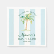 Blue Stripes Palm Beach Bach Club Bridal Shower