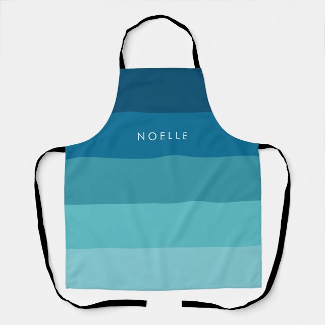 Blue stripes pattern apron (Front)