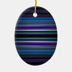 Blue stripes pattern ceramic ornament