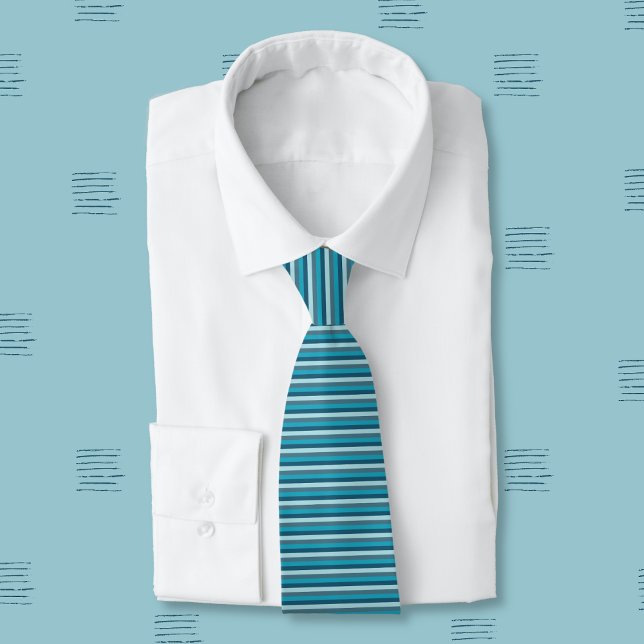 Blue Stripes Pattern Neck Tie (Creator Uploaded)