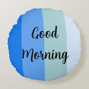 Blue Stripes Pattern Round Pillow