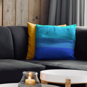Blue stripes pattern stylish vivid solid colour throw pillow