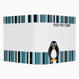 Blue Stripes Penguin Scrapbook / School Binder